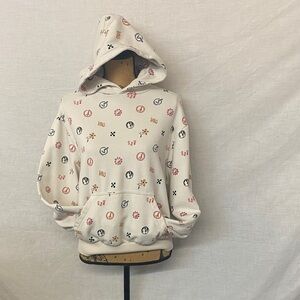 Vans Cream Hoodie with Multicolored Symbols